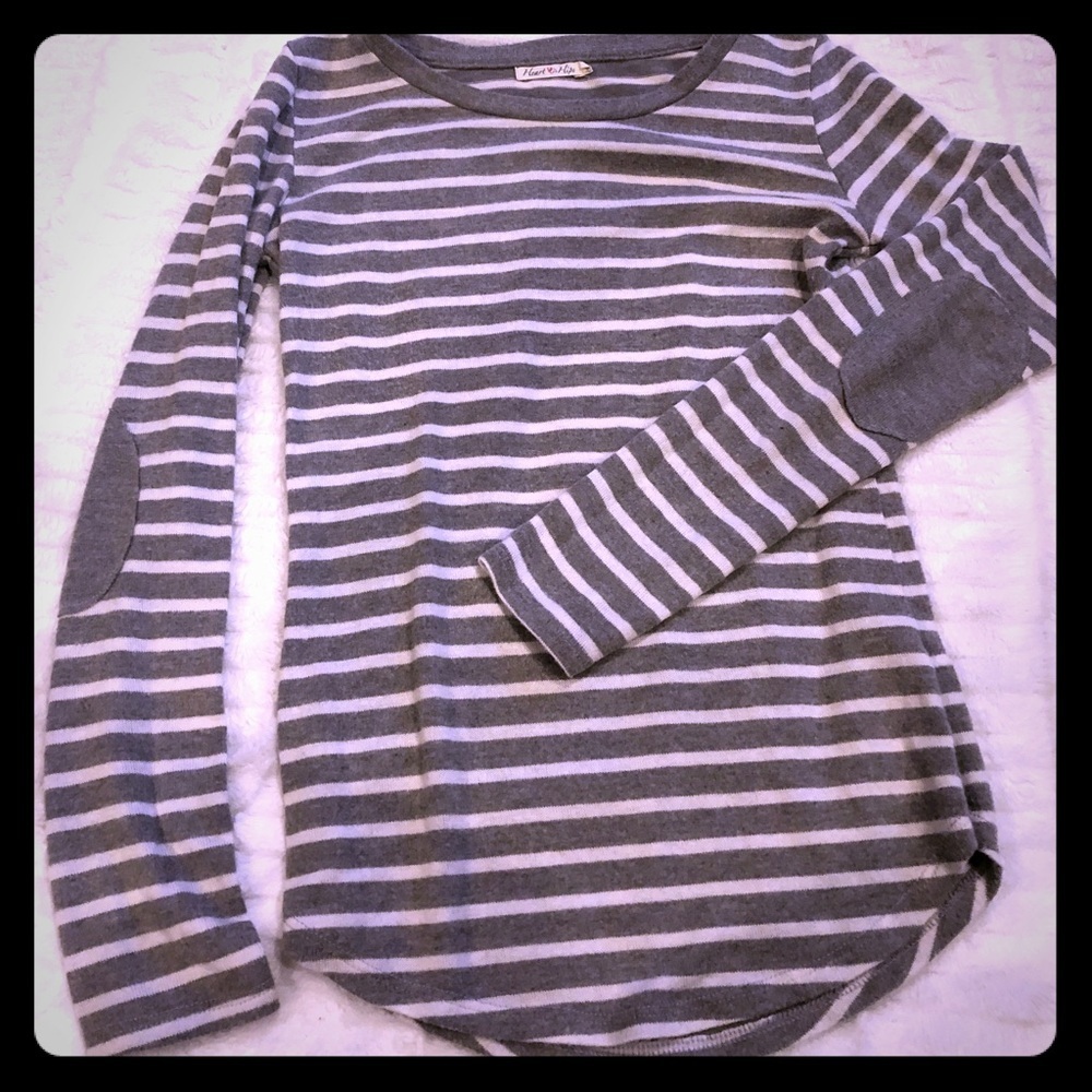Grey & White Stripe Sweater